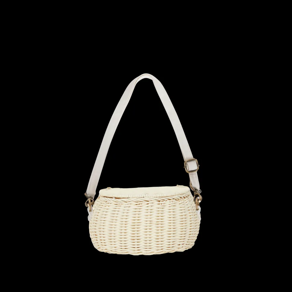 Discount Olli Ella Mini Chari Rattan Bag - Chalk