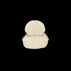 Discount Olli Ella Mini Chari Rattan Bag - Chalk