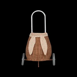 Online Olli Ella Rattan Bunny Luggy with Lining - Gumdrop