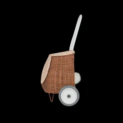 Online Olli Ella Rattan Bunny Luggy with Lining - Gumdrop