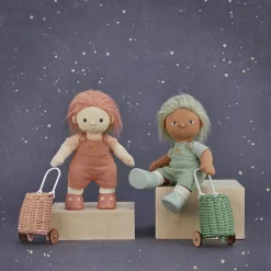 Store Olli Ella Rattan Doll Luggy - Rose
