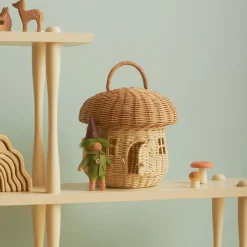 Cheap Olli Ella Rattan Mushroom Basket - Natural