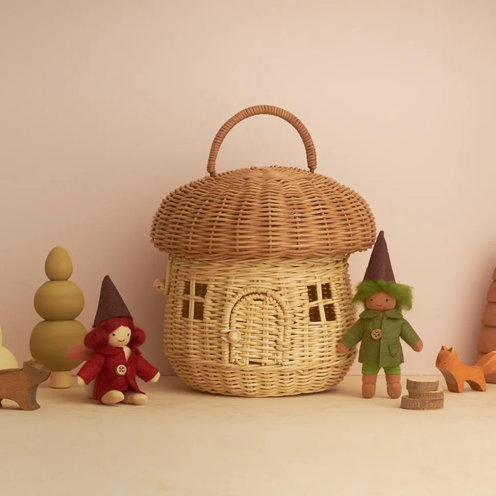 Cheap Olli Ella Rattan Mushroom Basket - Natural
