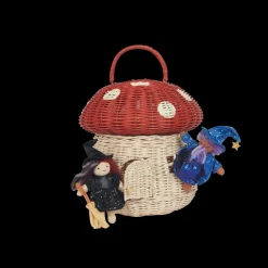 Best Olli Ella Rattan Mushroom Basket - Red