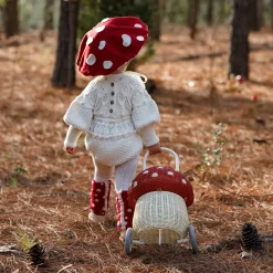 Clearance Olli Ella Rattan Mushroom Luggy - Red