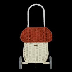 Clearance Olli Ella Rattan Mushroom Luggy - Red