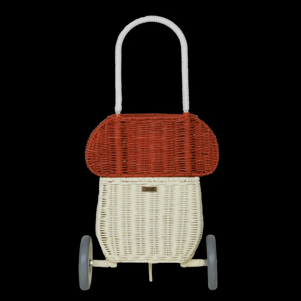 Clearance Olli Ella Rattan Mushroom Luggy - Red