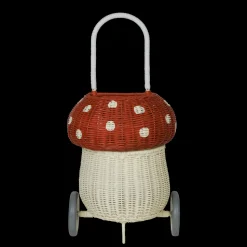 Clearance Olli Ella Rattan Mushroom Luggy - Red