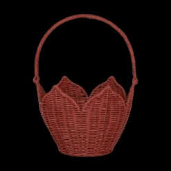 Fashion Olli Ella Rattan Poinsettia Carry Basket - Red