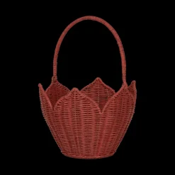 Fashion Olli Ella Rattan Poinsettia Carry Basket - Red
