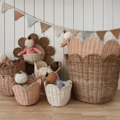 Fashion Olli Ella Rattan Tulip Basket - Seashell Pink