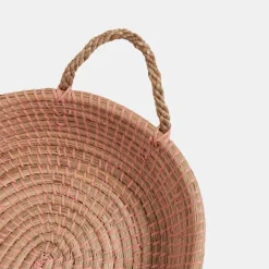 Sale Olli Ella Reva Seagrass Changing Basket - Rose