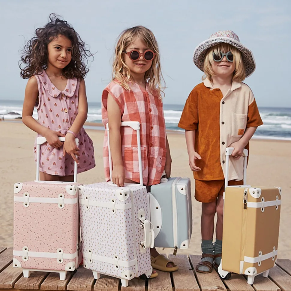 Outlet Olli Ella See-Ya Suitcase - Pink Daisies