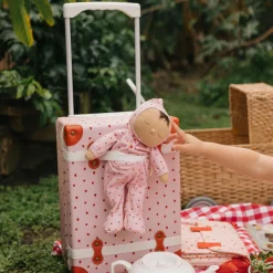 New Olli Ella See-ya Suitcase - Strawberry